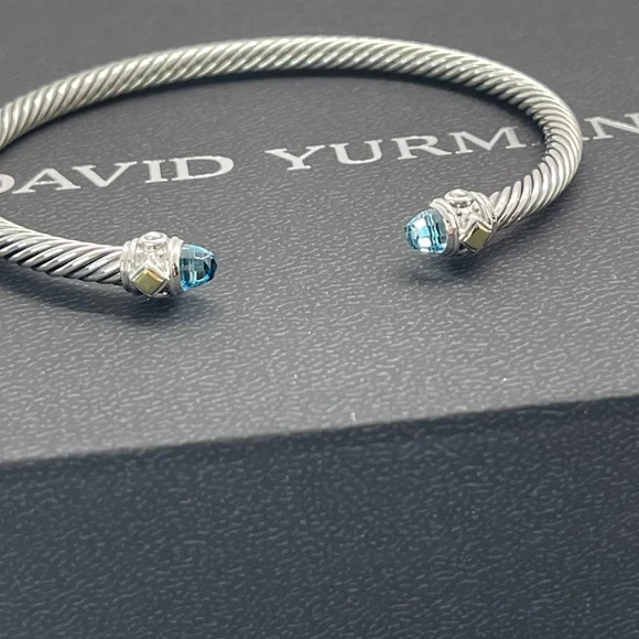 David Yurman Renaissance Blue Topaz Bracelet with 18K Yellow Gold - Picture 1 of 15